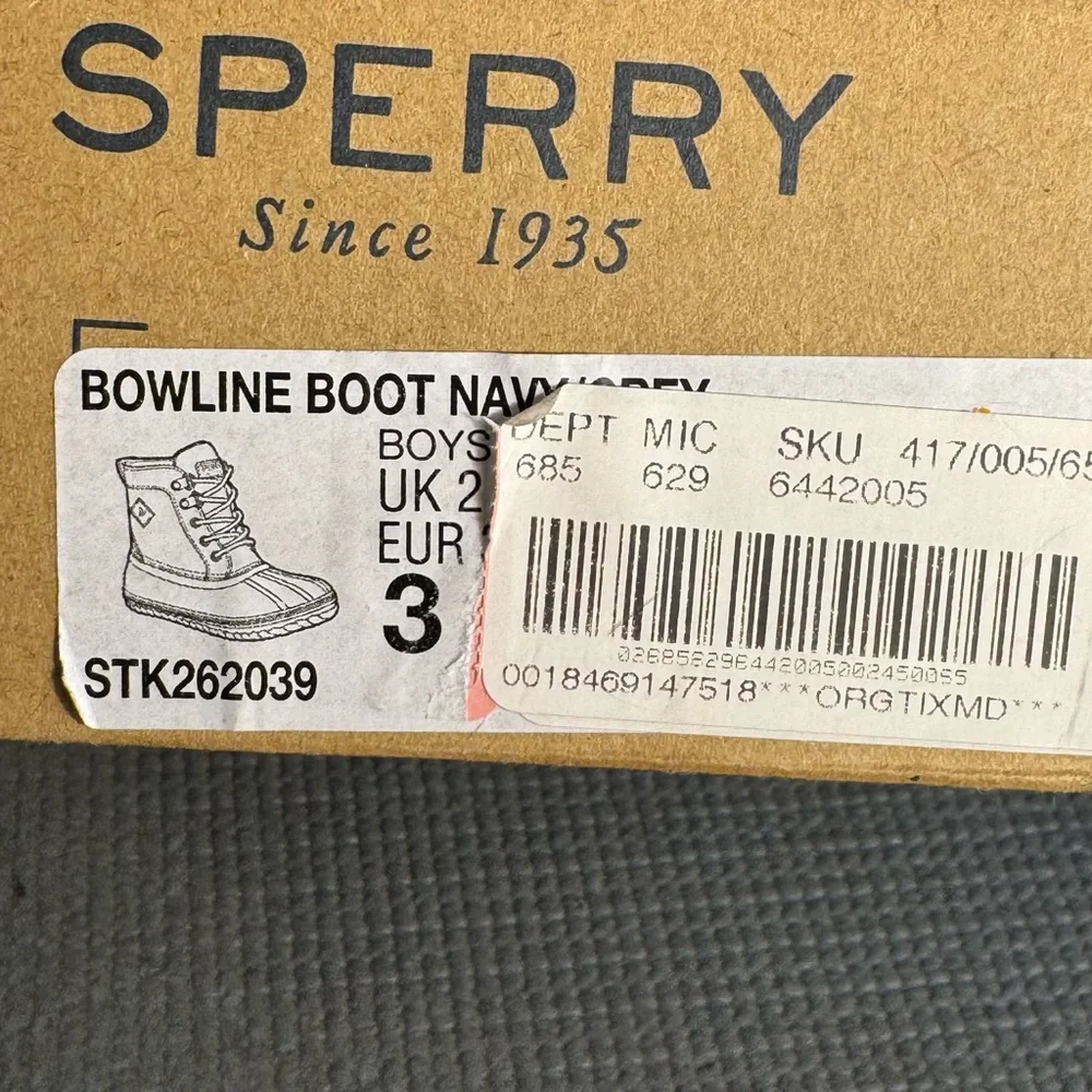 Sperry‎ Little Kid Bowline Boots Gray/Black Size 3